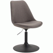 Décoshop26 - Chaise de salle à manger x1 pivotante hauteur réglable en tissu gris foncé et pied trompette en métal noir 10_0003770 - gris 3000251 Décoshop26 - Chaise de salle à manger x1 pivotante hauteur réglable en tissu gris foncé et pied trompette en métal noir 10_0003770 - gris 3000251