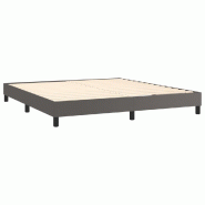 Décoshop26 - Sommier à lattes sur pieds cadre de lit 180x200 cm synthétique gris TDL0207222 - gris 3001174788005
