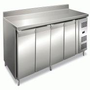 EKOFROST Table frigo inox avec 4 ptes avec crédence. Classe C. Dégivrage auto. T° +2°C/+8°C. Dim. LxLxH 223x70x95 cm. Mod. GN4200TN - 4572