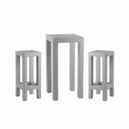 Ensemble JUT table + 2 tabourets - gris