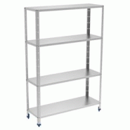 Étagères en acier inoxydable 4 niveaux avec des étagères lisses - 1400x500x1750 mm - 38004424 Eurast - 38004424 Étagères en acier inoxydable 4 niveaux avec des étagères lisses - 1400x500x1750 mm - 38004424 Eurast - 38004424