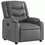 Fauteuil inclinable électrique Gris Similicuir Modèle Gerveline - 8721012217751