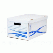 Fellowes Lot de 10 Container à archives Flip Top Bankers Box Basic, coloris blanc/bleu - 43859655694