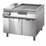 Fry-top électrique ½ lisse ½ nervurée sur coffre avec portes, tableau de contrôle sur deux côtès 1000x1100x870 m - VIRTUS - 4068875007391