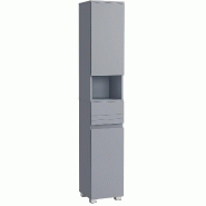 Helloshop26 - Armoire de salle de bain meuble de rangement colonne avec tiroir étagères réglables compartiments 30 x 30 x 170 cm 12_0004019 - Bois