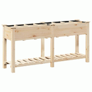 Helloshop26 - Cache-pot de jardin minimaliste avec étagère 161,5 x 45 x 76,5 cm style rustique en sapin beige 02_0058853 - beige Bois massif 3000240