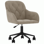 Helloshop26 - Chaise fauteuil siège pivotante de bureau informatique étude clairvelours gris 02_0024118 - gris métal 3000214693613