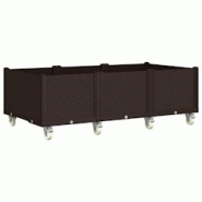 Helloshop26 - Jardinière bac lit surélevé plantes fleurs terrasse jardin à roulettes 150 x 80 x 54 cm PP marron 02_0038833 - 3000217944385 Helloshop26 - Jardinière bac lit surélevé plantes fleurs terrasse jardin à roulettes 150 x 80 x 54 cm PP marron 02_0038833 - 3000217944385