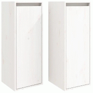 Helloshop26 - Lot de 2 armoires murales décoratives pratiques 30 x 30 x 80 cm en bois de pin massif blanc 02_0048097 - blanc Bois massif 3000235110731