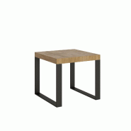 Itamoby Table extensible 90x90/246 cm Tecno Quercia Natura structure Anthracite - marron VE900TATECALL-QN-AN
