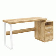 Merax Bureau 161 x 54 x 76,4 cm avec rangement ouvert, tiroir silencieux et structure en acier, coloris bois naturel - multi-matériau NK000103AAN Merax Bureau 161 x 54 x 76,4 cm avec rangement ouvert, tiroir silencieux et structure en acier, coloris bois naturel - multi-matériau NK000103AAN