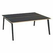Pôle 2 bureaux droits gris carbone L 180 x P 163 cm, piétement arche anthracite - Arch Pôle 2 bureaux droits gris carbone L 180 x P 163 cm, piétement arche anthracite - Arch