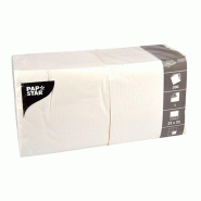 Papstar 500 serviettes, 1-plis pliage 1/4 33 cm x 33 cm blanc - blanc papier 12391