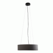 ROSSINI ILLUMINAZIONE Suspension Vivien Black, Abat-Jour Cylindrique Anthracite, E27, Ip20, 48Cm - Groupe Rossini - Design Minimal Et Élégant - gris