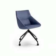 Fauteuil de bureau ergonomique Bow - pied giratoire à roulettes - avec ou sans accoudoirs - assise unie ou bicolore - aluminium noir ou blanc Fauteuil de bureau ergonomique Bow - pied giratoire à roulettes - avec ou sans accoudoirs - assise unie ou bicolore - aluminium noir ou blanc