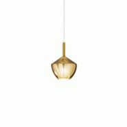 Suspension en verre borosilicate 20 x 27,5 cm, finition or miroir, câblage E27 inclus, série 10S48250 - Perenz - doré 8250 OR