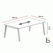 Table de réunion Born- Mobel Linea - 200, Anthracite, Chêne moyen_0