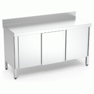 Table murale en acier inoxydable avec portes coulissantes Table murale avec 2 portes coulissantes 1000x500x850 mm. Horemaq - 073802