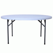 Table pliante Ø122cm blanche