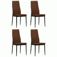VidaXL Chaises à manger lot de 4 marron tissu Modèle Gervélis - 246184