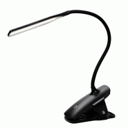 ALBA Lampe de bureau CLIP, rechargeable, à pince ouv. 7,5cm, coloris noir - LEDCLIP N