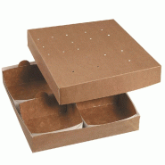 Boîte Modulo (barquettes 38670 non incluses) kraft naturel 26x26x5cm - par 80
