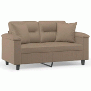 Canapé 2 places avec oreillers cappuccino 120 cm similicuir Modèle Vega Master Signature - 8721012059542