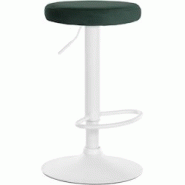 CLP Tabouret de bar Ponte revêtement velours Vert/Blanc - vert textile 322048 CLP Tabouret de bar Ponte revêtement velours Vert/Blanc - vert textile 322048