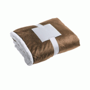 Couverture Marron Au Design Bicolore Élégant, Douce Association De Polaire « Coral Fleece » Et De Sherpa (380 G/M²) - 8414271022883