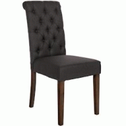 Décoshop26 - Chaise de salle à manger x1 dossier capitonné en tissu gris foncé pieds en bois marron 10_0002049 - marron 3000250809658 Décoshop26 - Chaise de salle à manger x1 dossier capitonné en tissu gris foncé pieds en bois marron 10_0002049 - marron 3000250809658