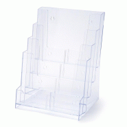 Exposiciónate Porte-brochures Scritto® Comptoir/Mur 4x A4 Portrait 4DA4P - transparent plastique 8595578367836