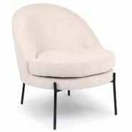 Fauteuil moderne au dossier arrondi Thiago Tissu Beige - beige 3327480078204 Fauteuil moderne au dossier arrondi Thiago Tissu Beige - beige 3327480078204