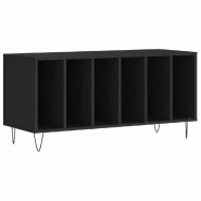 Helloshop26 - Armoire à disques classique noir 100 x 38 x 48 cm grand espace de rangement style industriel en bois d'ingénierie noir 02_0049147 - no