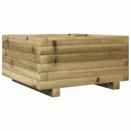 Helloshop26 - Jardinière bac lit surélevé plantes fleurs terrasse jardin 50 x 50 x 26,5 cm bois de pin imprégné marron 02_0037631 - 3000213910940 Helloshop26 - Jardinière bac lit surélevé plantes fleurs terrasse jardin 50 x 50 x 26,5 cm bois de pin imprégné marron 02_0037631 - 3000213910940