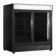 KLIMAITALIA Vitrine frigo pour boissons pte double ventilée régulateur électronique et thermomètre numérique. T° 0°C/+10°C. Mod. CL1300V2GCSLBLACK