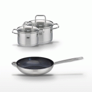 Lot Poêle céramique 32cm Elo Profi Therm Platinum et Faitouts 12/14cm Elo - gris inox 3176239952063