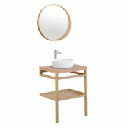 MOB-IN Meuble simple 60cm +vasque +miroir HOPP - beige 3760232703144 MOB-IN Meuble simple 60cm +vasque +miroir HOPP - beige 3760232703144
