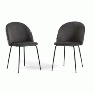 RATTATAN Lot de 2 chaises en velours décoratif d’intérieur, pieds en métal, design élégant pour cuisine, salle à manger, restaurant – Sara â RATTATAN Lot de 2 chaises en velours décoratif d’intérieur, pieds en métal, design élégant pour cuisine, salle à manger, restaurant – Sara â