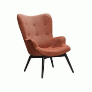 SalesFever Fauteuil rembourré | Revêtement en tissu structuré | Cadre en métal noir | L 80 x P 99 x H 92 cm | cuivre - cuivre polyester 394090 SalesFever Fauteuil rembourré | Revêtement en tissu structuré | Cadre en métal noir | L 80 x P 99 x H 92 cm | cuivre - cuivre polyester 394090