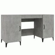 VidaXL Bureau Gris béton 140x50x75 cm Bois d'ingénierie Modèle Lofty Pure - 812775