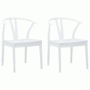 VidaXL Chaise de salle à manger 2 pcs Blanc et Blanc Modèle Orion Chic - 42020417