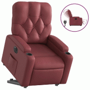 VidaXL Fauteuil inclinable électrique rouge bordeaux similicuir Modèle Eronelis - 3204790