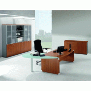 Bureau X time Stop avec convivialité en verre - Quadrifoglio. - 219, Noyer canaletto, Droite