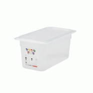 CAMBRO - 36PPT-190/6 - (Lot de 6) Bac GN 1/3 SafeTrack avec étiquette intégrée - 17,6 x 32,5 cm (couvercle non inclus) - blanc plastique polypropyl
