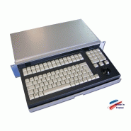 Clavier industriel 105 touches 2u en tiroir 19″ avec trackball 38mm