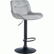 CLP Tabouret de bar Vonore velours Gris/Noir - gris textile 323564 CLP Tabouret de bar Vonore velours Gris/Noir - gris textile 323564