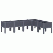 Helloshop26 - Jardinière bac lit surélevé plantes fleurs terrasse jardin avec pieds 160 x 120 x 42 cm PP gris 02_0038154 - 3000214113258 Helloshop26 - Jardinière bac lit surélevé plantes fleurs terrasse jardin avec pieds 160 x 120 x 42 cm PP gris 02_0038154 - 3000214113258