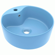 Helloshop26 - Lavabo de luxe avec trop-plein 36 x 13 cm céramique bleu clair mat 02_0002775 - bleu 3000102781538