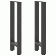 Helloshop26 - Lot de 2 pieds de console modernes 38 x 73 cm avec niveleurs réglables en acier anthracite 02_0057538 - acier 3000240092701