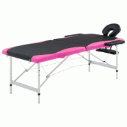 Helloshop26 - Table de massage pliable 2 zones Inox noir et rose 02_0001808 - rose aluminium 3000088941537 Helloshop26 - Table de massage pliable 2 zones Inox noir et rose 02_0001808 - rose aluminium 3000088941537